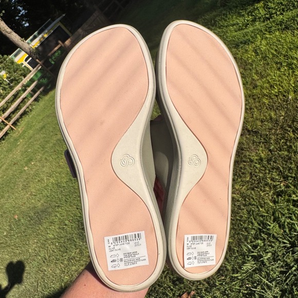 NEW Clarks 6.5 W Cloudsteppers Step Tide Olive Green Adjustable Sandals - Picture 5 of 6